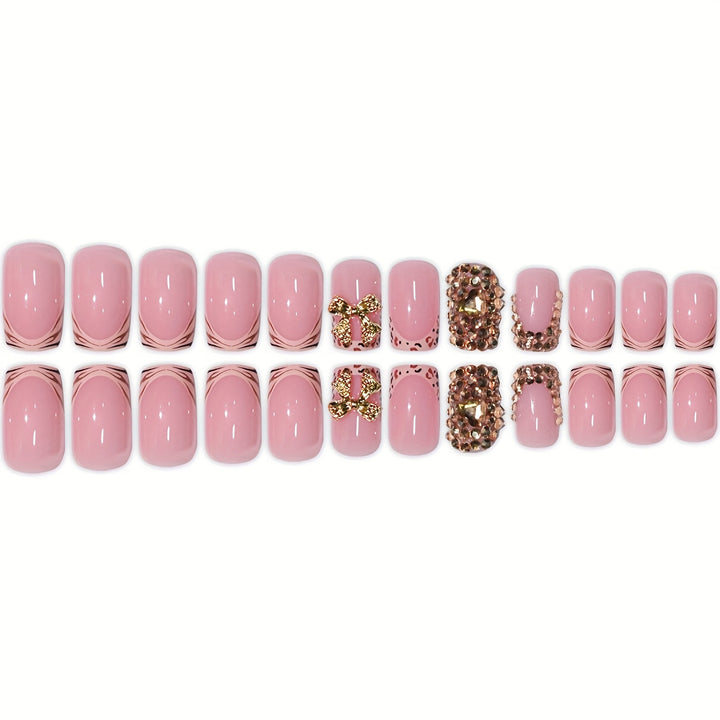 Glamorous Rhinestone-Embellished Press-On Nails Kalsten