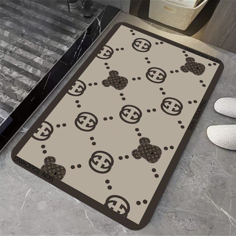 Cozy Cartoon-Printed Bath Mat