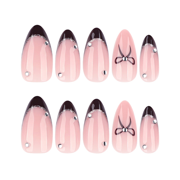 Artful Nail Art with Elegant Bow Decoration Kalsten