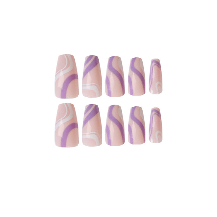Artful artificial nails with elegant wave design Kalsten