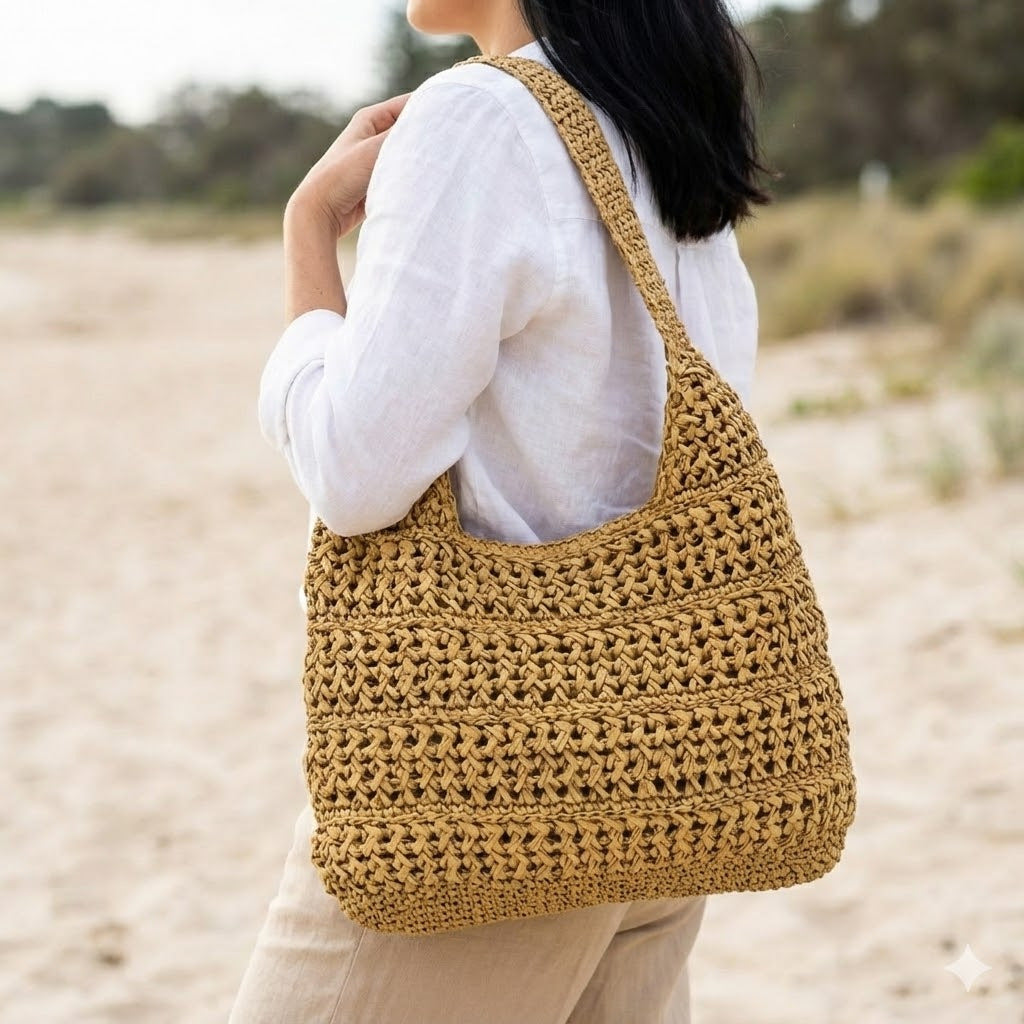 Hobo Bag Made of Hand-Knotted Material Kalsten