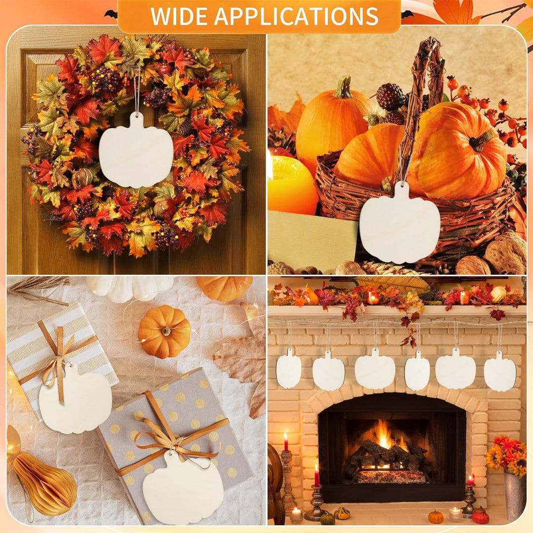 Multi-piece pumpkin-shaped wooden pendant craft set for painting