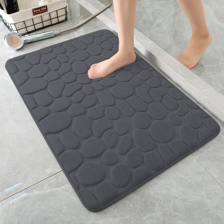Plush Tropical Leaf Bath Mat for Bathroom