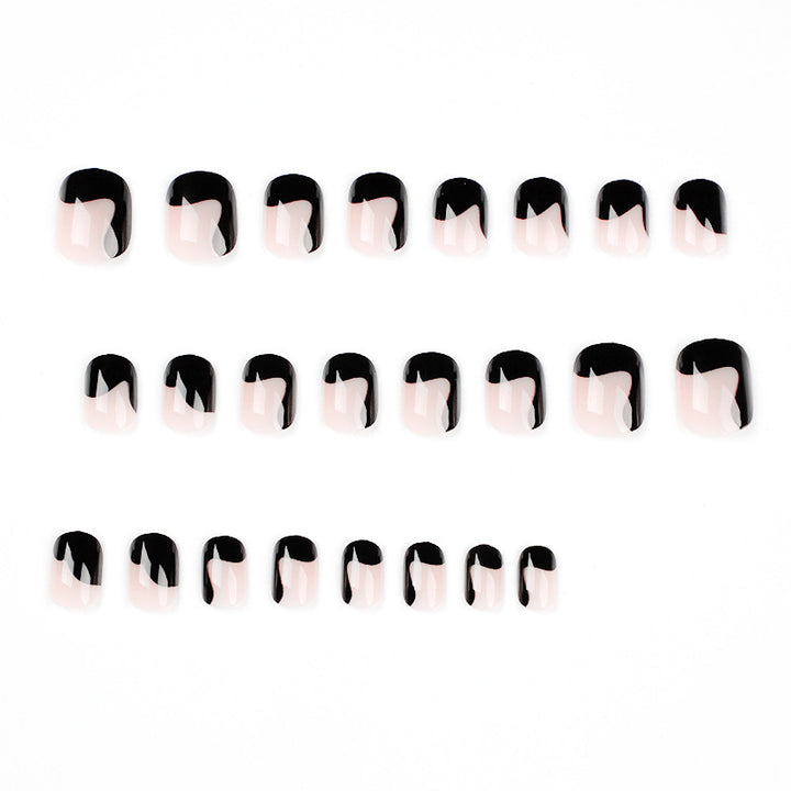 Artful nail art with elegant wave pattern and modern accents Kalsten