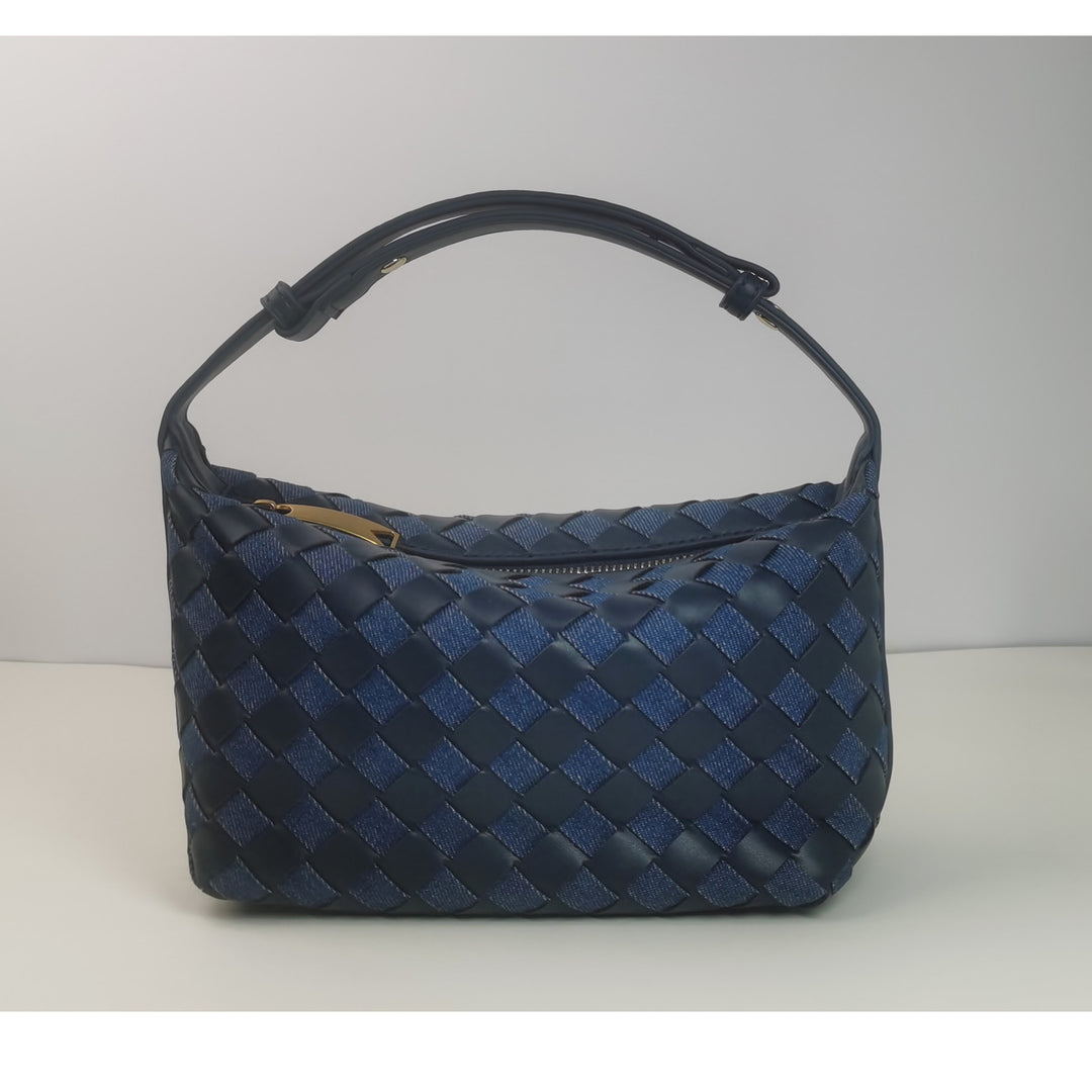 Woven Leather Satchel Bag Kalsten