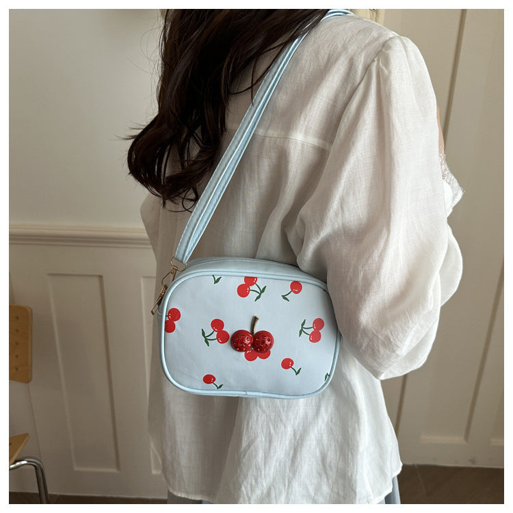 Cute Cherry Print Handbag