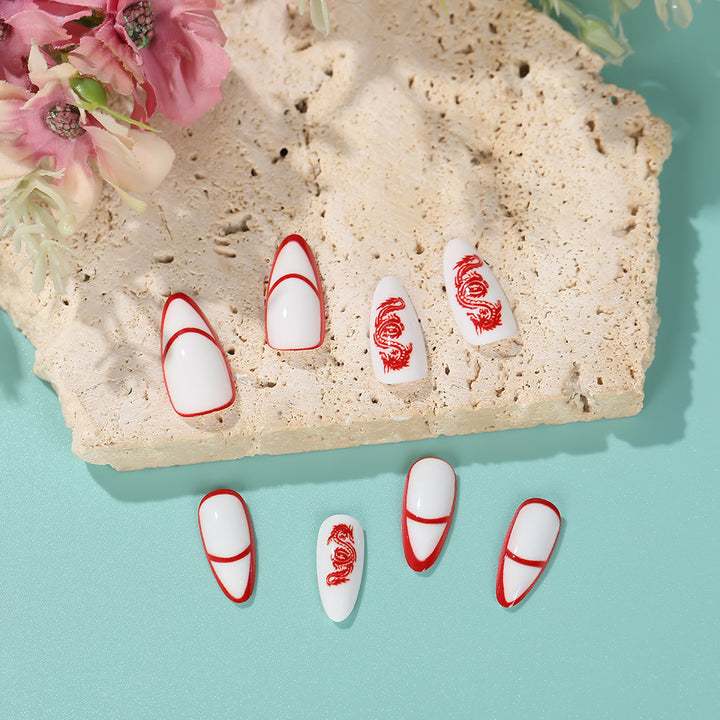 Artistic nails with dragon motif Kalsten