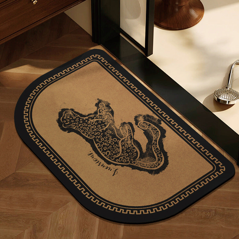 Decorative Half-Moon Bathroom Mat