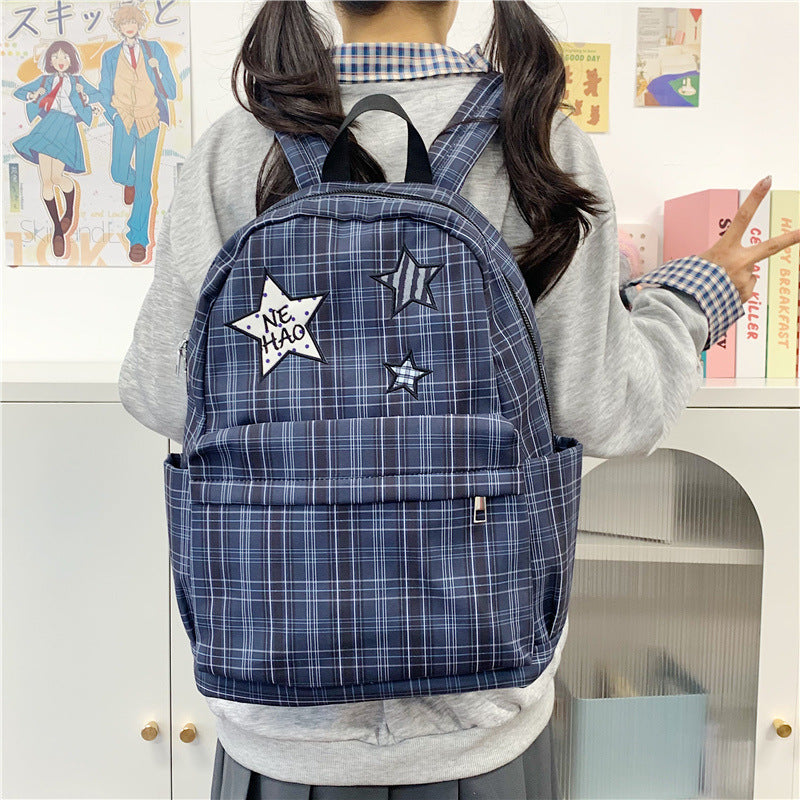 Trendy Plaid Graphic Backpack Kalsten