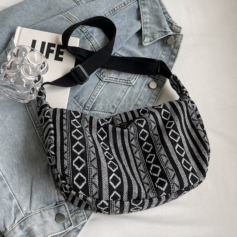 Artisan-Inspired Textured Crossbody Bag