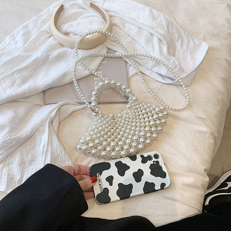 Elegant Pearl-Detail Handbag