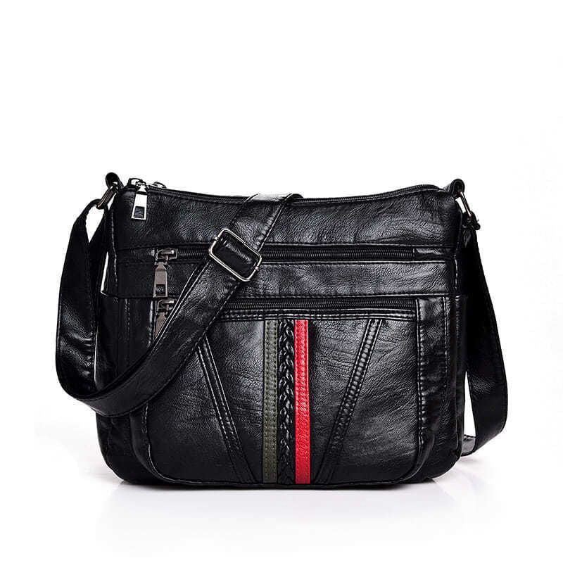 Sleek Leather Crossbody Messenger Bag