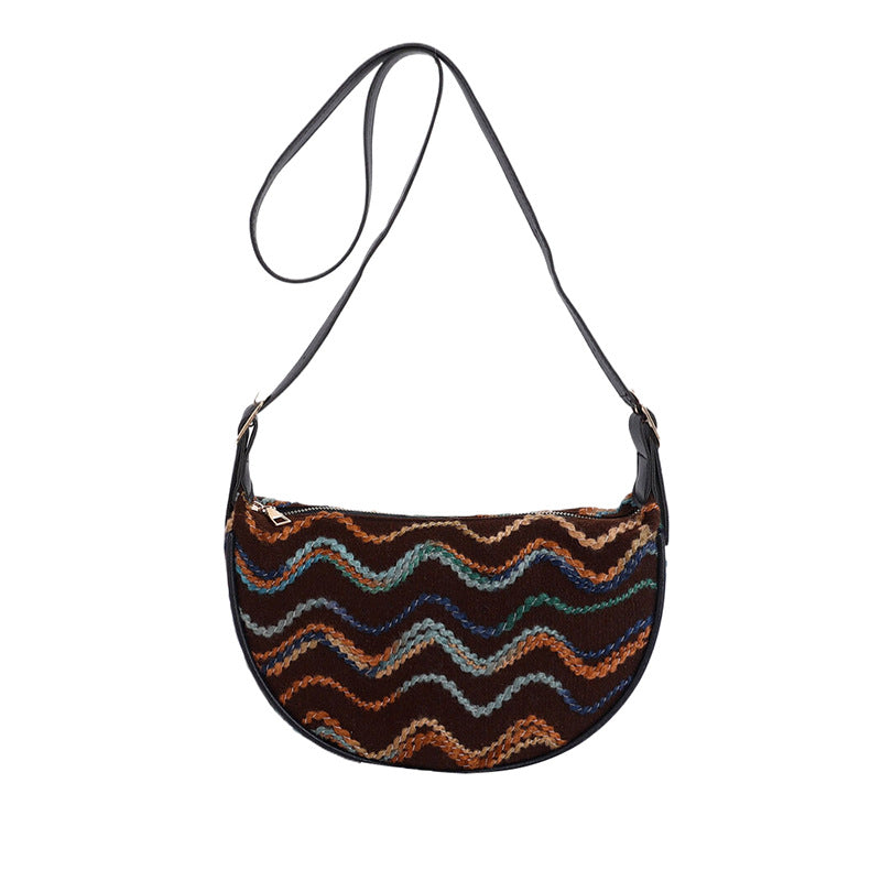Vintage-Inspired Woven Crossbody Bag Kalsten
