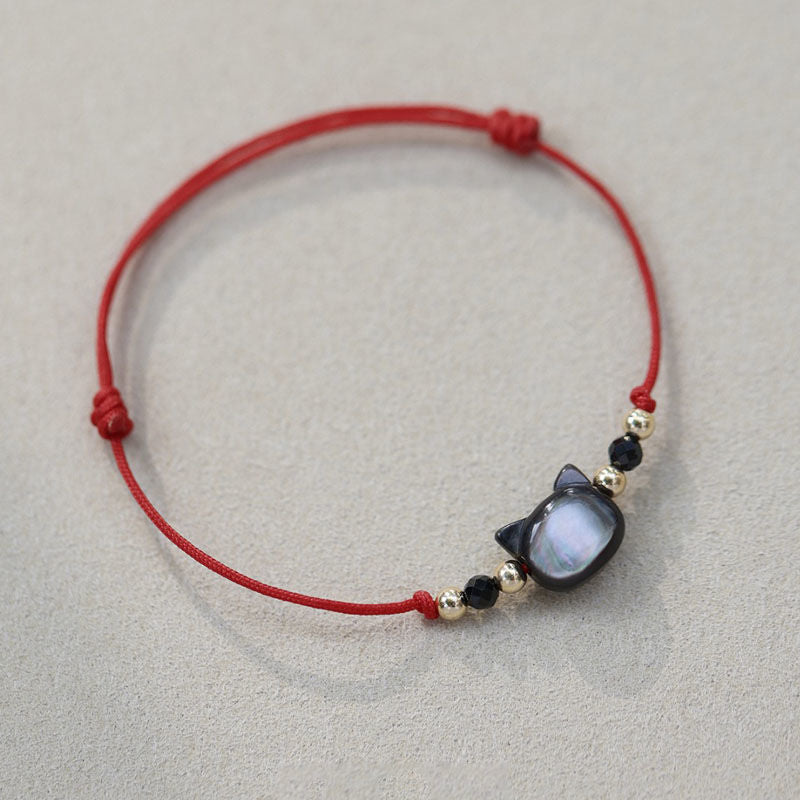 Adjustable Cat-Themed Charm Bracelet Kalsten