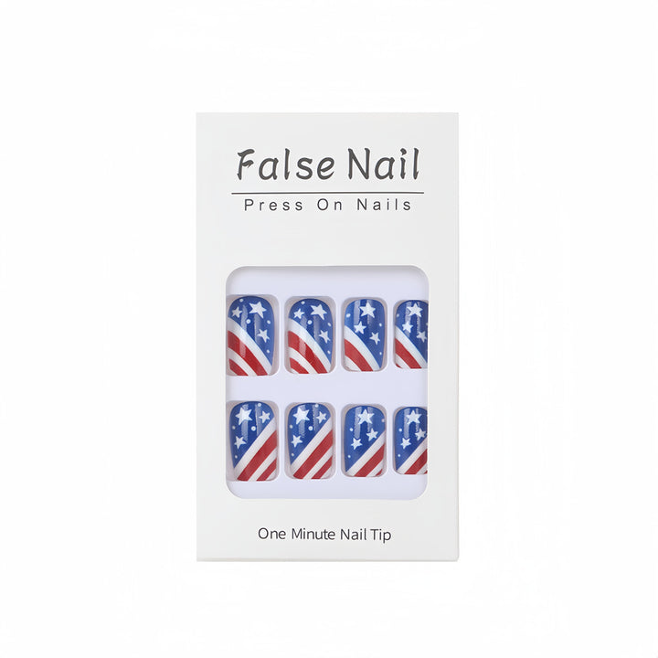 Artificial nails in patriotic stars and stripes design Kalsten