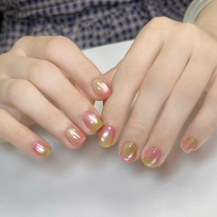 Glossy French Tip Press-On Nails Kalsten 1787395092