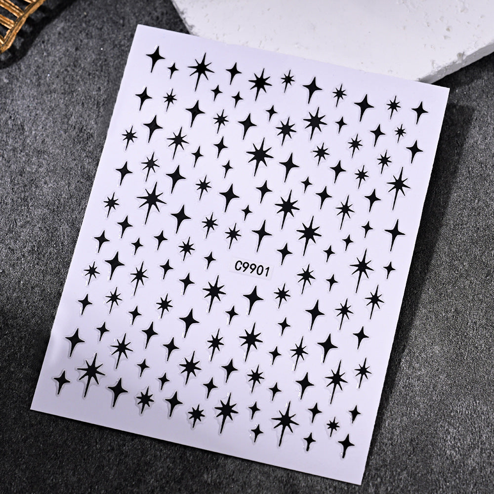 Gold Star Nail Art Decoration Stickers