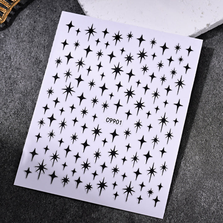 Gold Star Nail Art Decoration Stickers