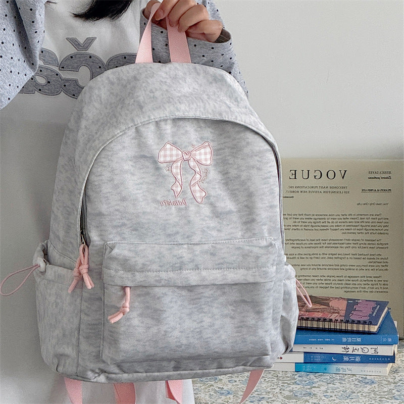Stylish Embroidered Bow Pattern Backpack Kalsten