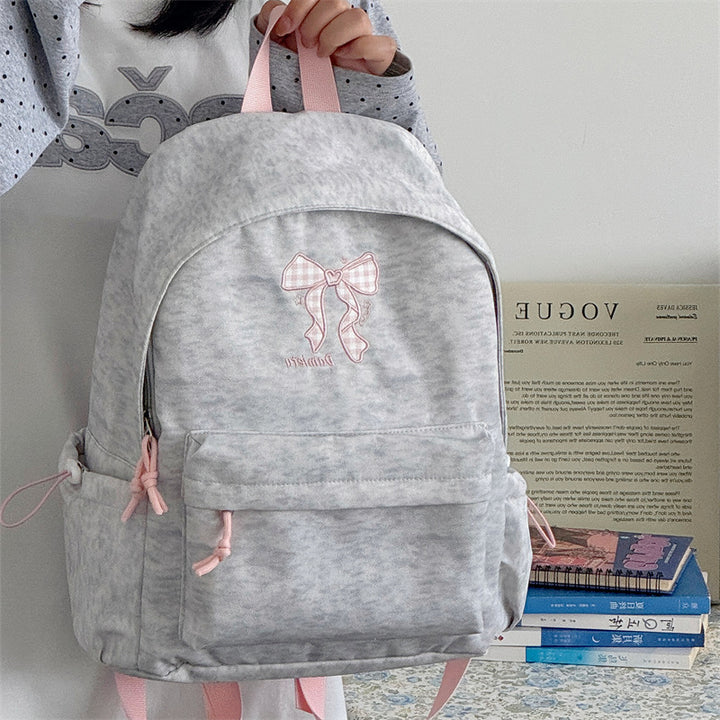 Stylish Embroidered Bow Pattern Backpack Kalsten