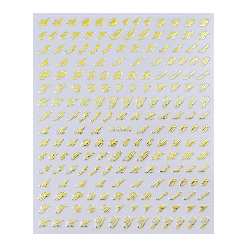 Decorative Alphabet Nail Art Stickers