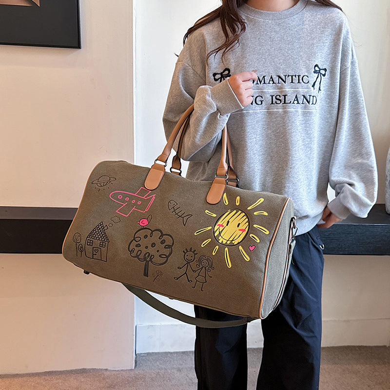 Creative Art-Detailed Gym Duffle Bag