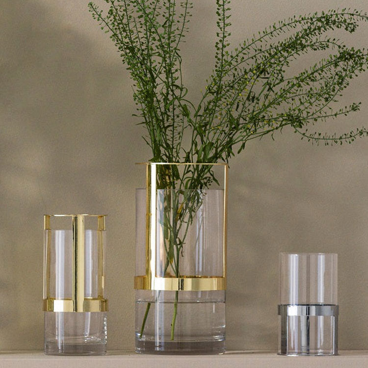Elegant Glass and Gold Candle Holder