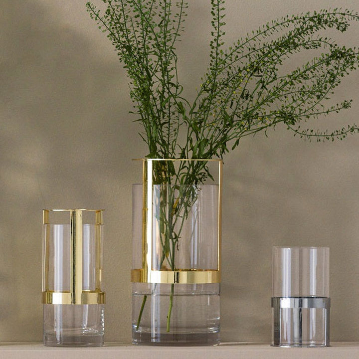 Elegant Glass and Gold Candle Holder