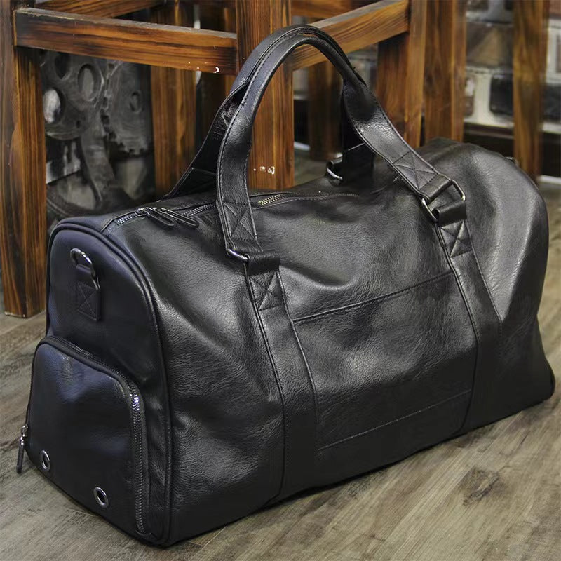 Premium Leather Travel Duffel Bag
