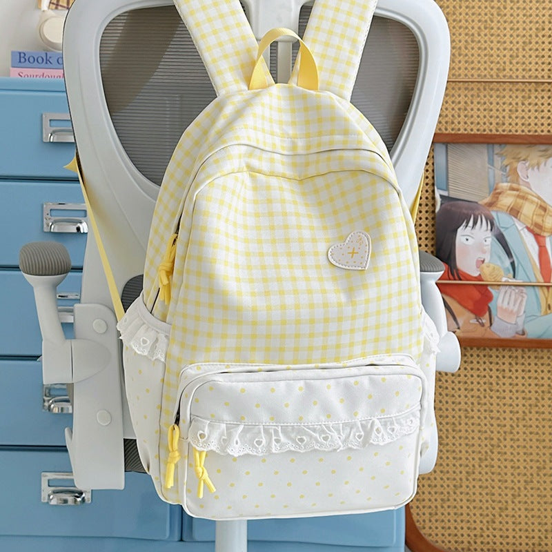 Stylish Gingham Patterned Backpack Kalsten