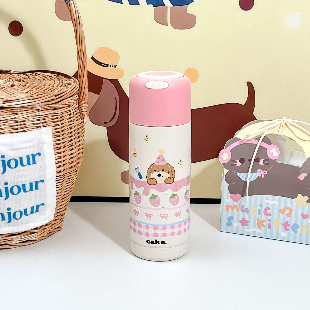 Insulated drinking bottle with sweet design and practical carrying strap Kalsten