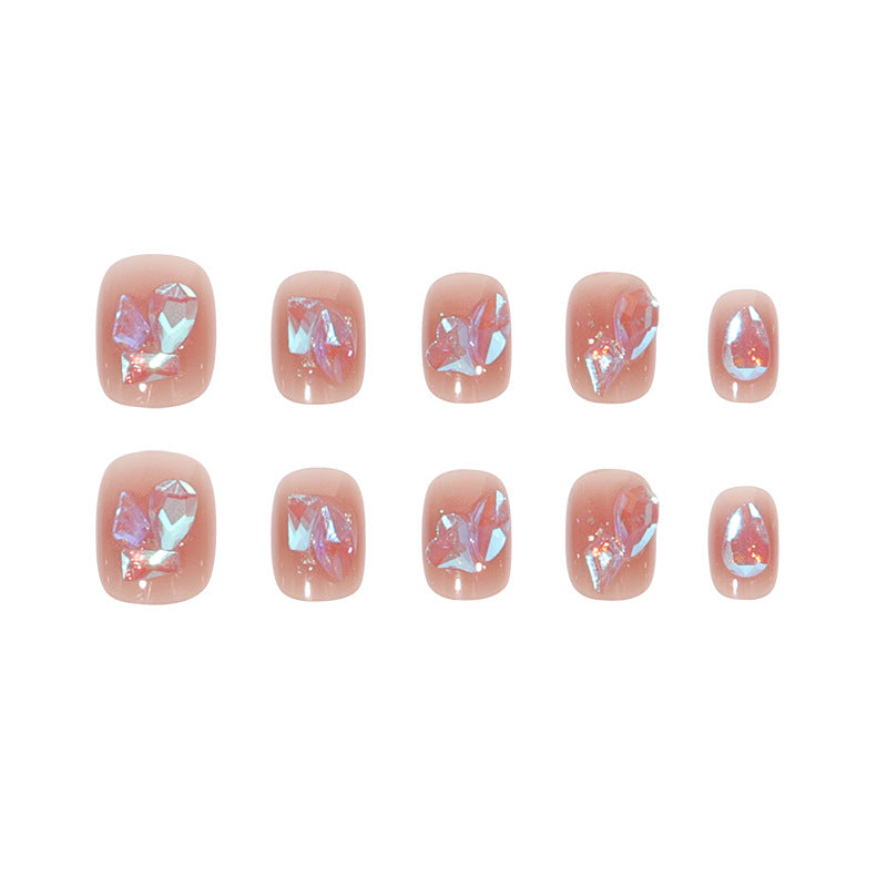 Elegant Crystal-Embellished Press-On Nail Set Kalsten