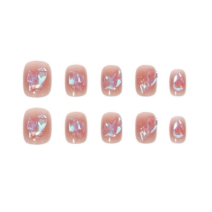 Elegant Crystal-Embellished Press-On Nail Set Kalsten