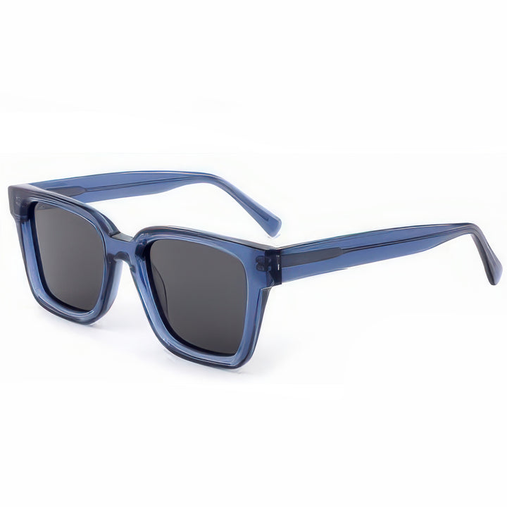 Ladies' Fashionable Square Sunglasses with Transparent Plastic Frame and Polarized Lenses Kalsten