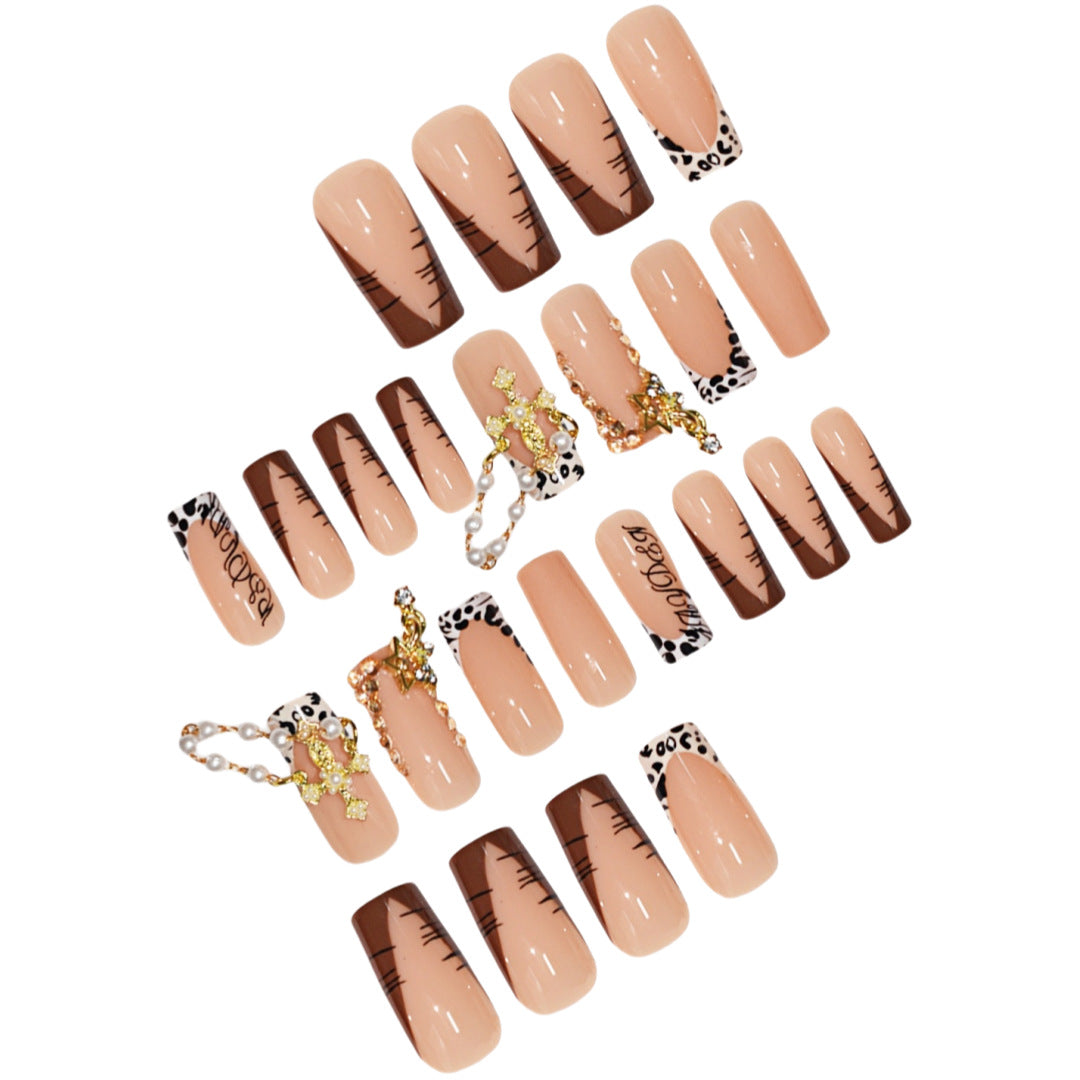 Decorative Long Press-On Nail Enhancements Kalsten