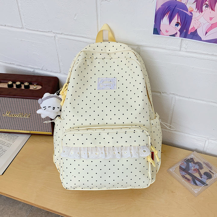 Playful Polka Dot Pattern School Backpack Kalsten