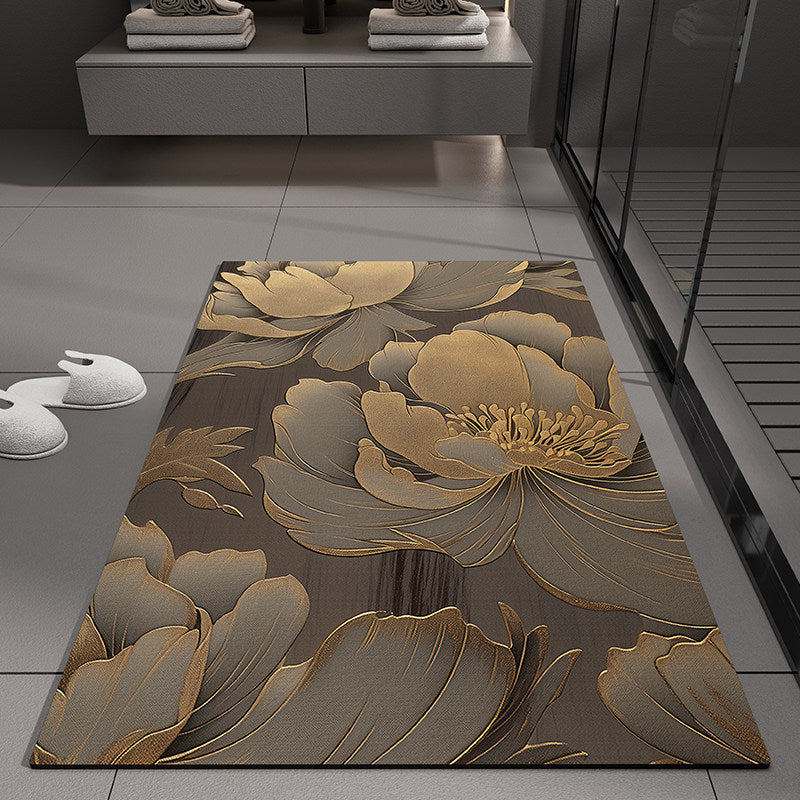 Floral Embossed Bath Mat