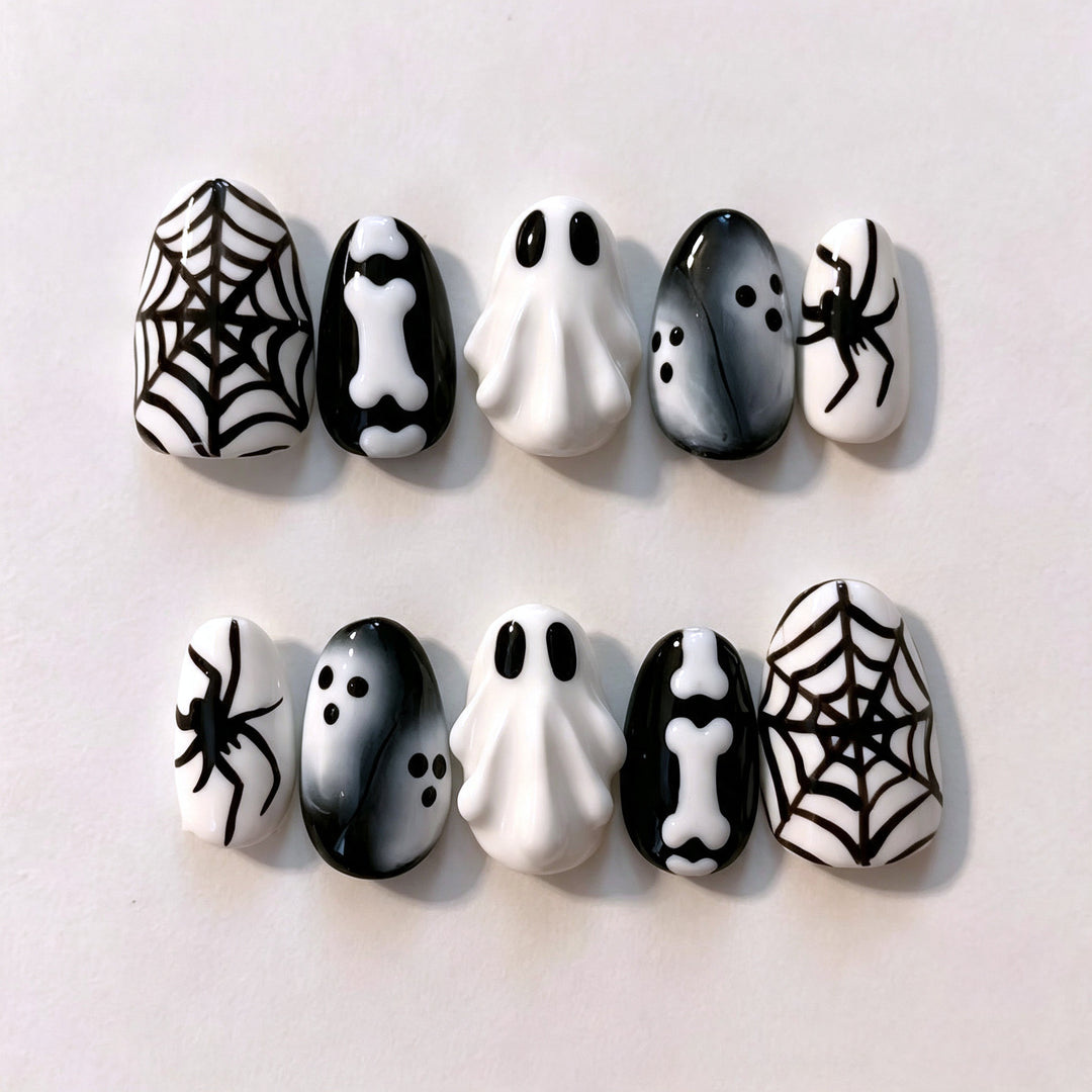 Halloween-Themed Press-On Nail Art Set 1790738549