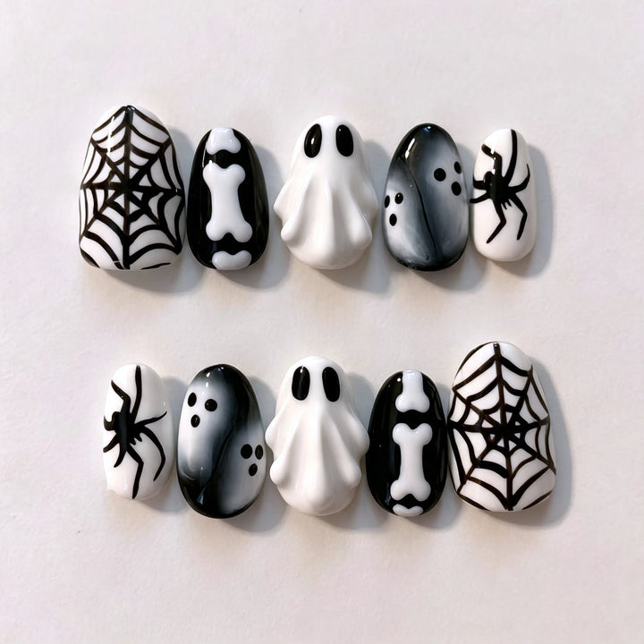 Halloween-Themed Press-On Nail Art Set 1790738549