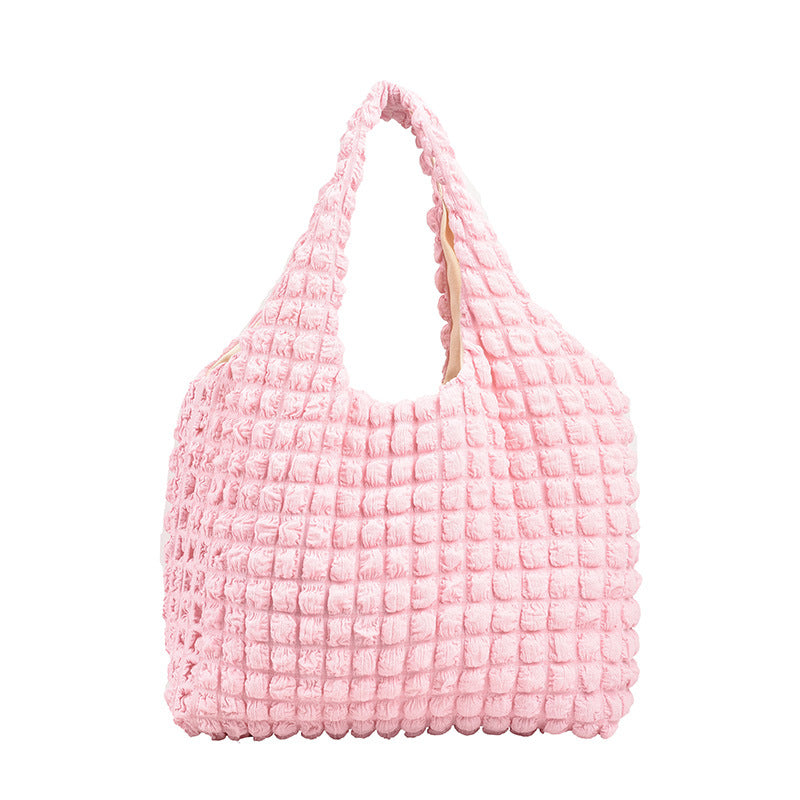 Cozy Textured Shoulder Tote