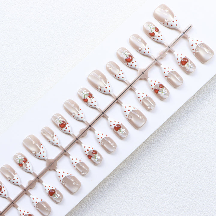 Charming Cherry-Themed Press-On Nail Set Kalsten