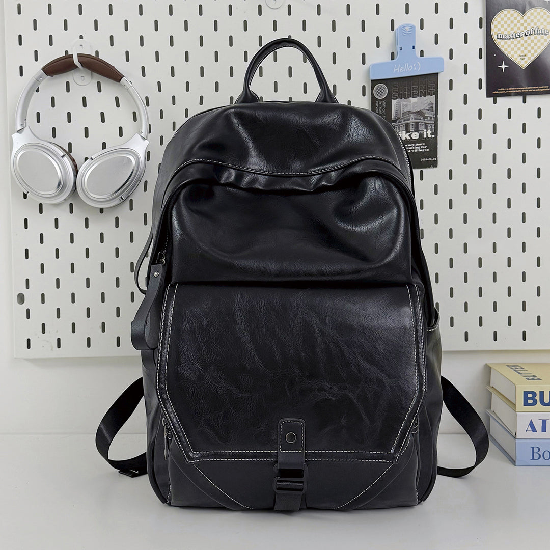 Stylish Multi-Compartment Leather Laptop Backpack Kalsten