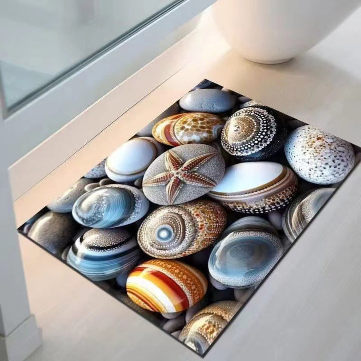 Coastal Seashell Design Bath Mat Kalsten