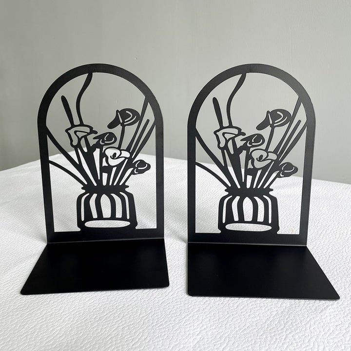 Elegant Floral Metal Bookends
