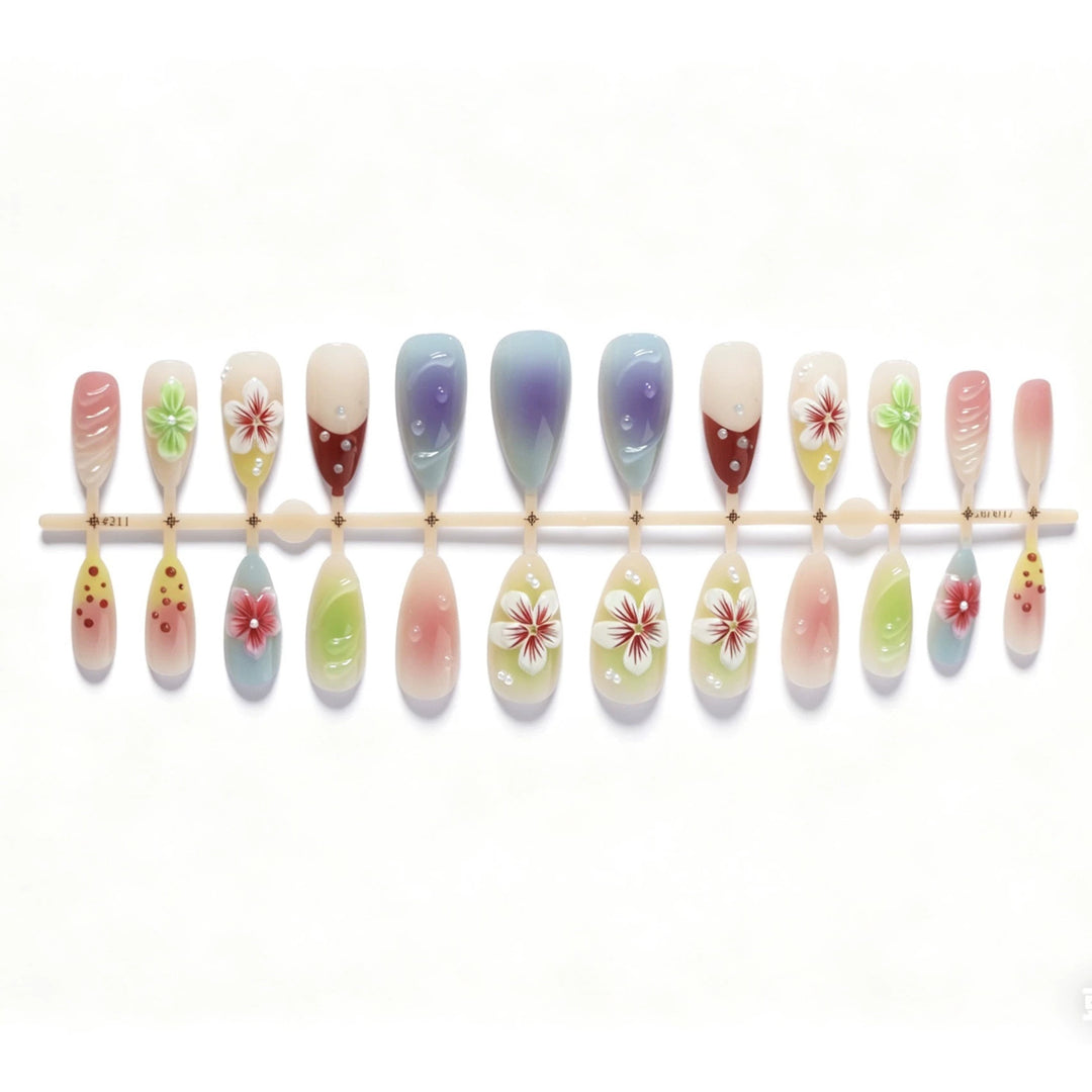 Artistic Floral Gradient Press-On Nail Set Kalsten
