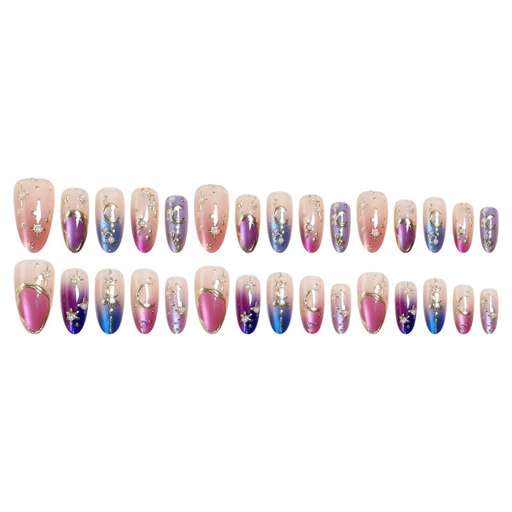 Nail art set with glamorous star and moon designs Kalsten