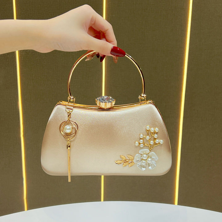 Elegant Floral Embellished Handbag