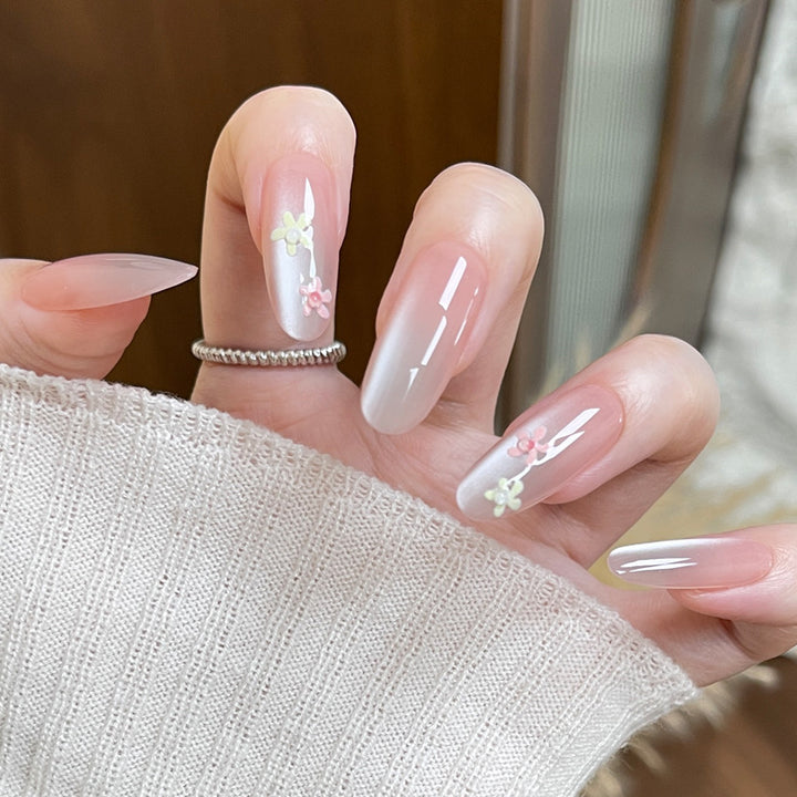 Floral-Embellished Stiletto Press-On Nails Kalsten