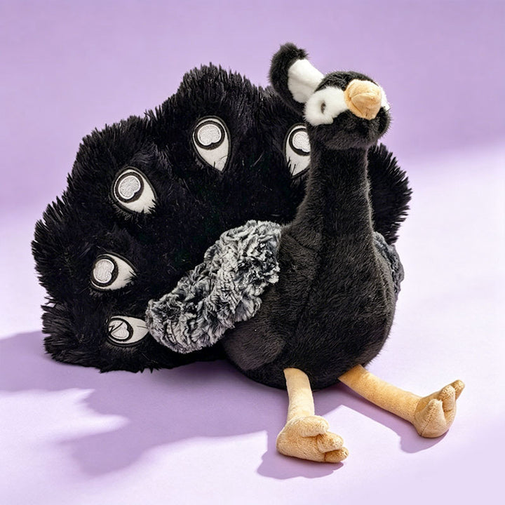 Plush Sitting Peafowl Comforter with Oversized Fluffy Tail Kalsten
