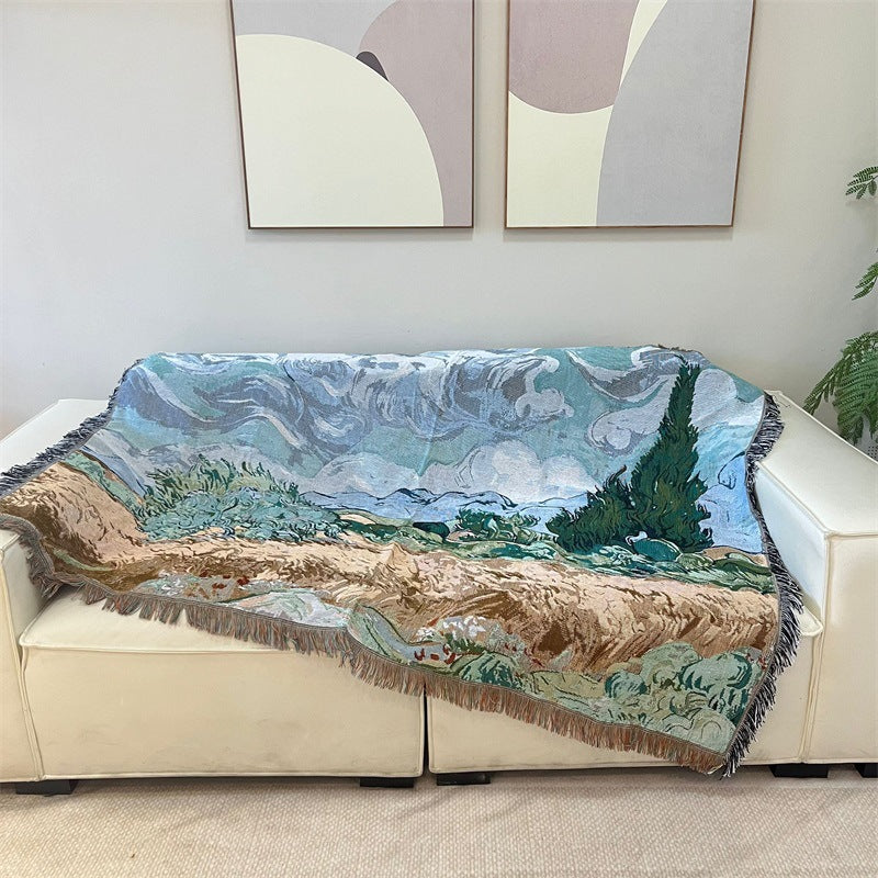 Artistic Floral Tapestry Blanket